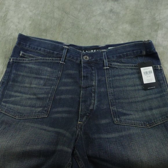 NWT Ralph Lauren BLACK LABEL DISTRESSED 5-Pocket BLUE JEANS $395 MENS Size 33-30 - Picture 5 of 10